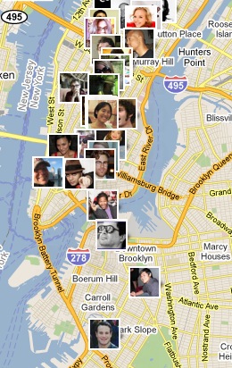 Mapping my friend's location on Foursquare in NYC